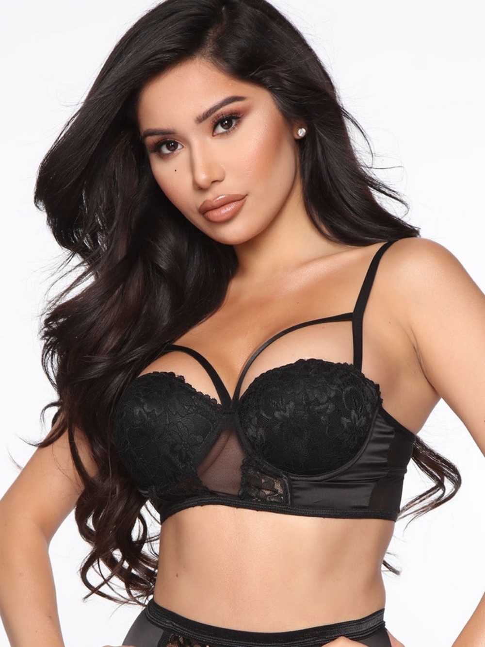 Fashion Nova Night In Lace Black Underwire Bra SIZE 1X